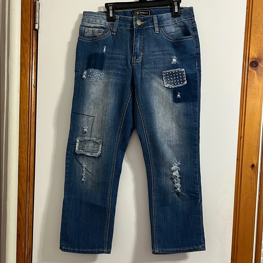 Cato Blue Distressed Ankle Jeans